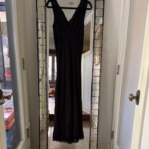 Rouje Black Maxi Dress with V-Neck